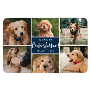 6 Foto Collage Sie sind mein Freund Navy Magnet