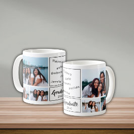 6 Foto-Collage-Signatur-Absolventen-Andenken  Kaffeetasse