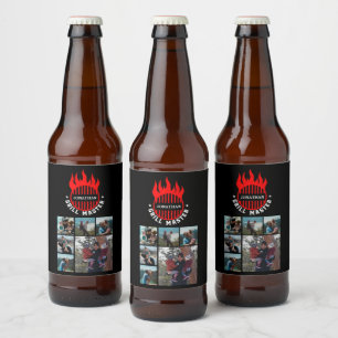6 Foto Collage Vatertag Grill Master Name hinzufüg Bierflaschenetikett