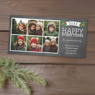 6-Foto-Collage - Weihnachts-Schultafel Feiertagskarte