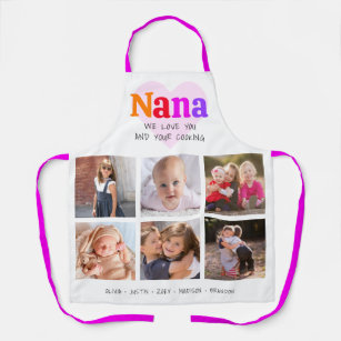 6 Foto Collage Wir Liebe Sie Nana farbenfroher Reg Schürze