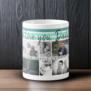 6 Foto-Collage Wir lieben dich Papa Vater Kinder Kaffeetasse