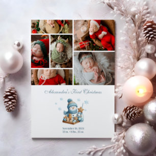 6 Foto Erste Weihnachts-Geburtsanzeige Feiertagskarte