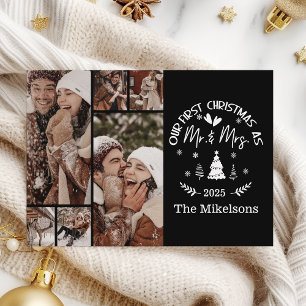 6 Foto Erste Weihnachtsfeier als Mr. & Mrs. Feiertagskarte