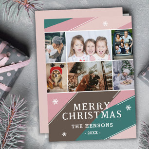 6 Foto Farbige Streifen Familie Frohe Weihnachten
