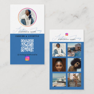6 Foto Füttre QR-Code für soziale Medien Visitenkarte