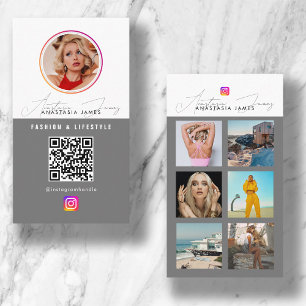6 Foto Füttre QR-Code für soziale Medien Visitenkarte