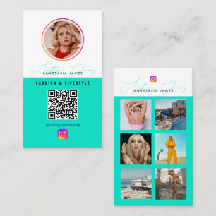 6 Foto Füttre QR-Code für soziale Medien Visitenkarte
