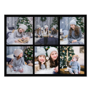 6 Foto-Galeriengitter zeigen Schwarz als Rahmen an Fotodruck