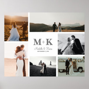6 Foto Hochzeitscollage Neuvermählte Erinnerungsst Poster