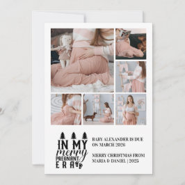 6 Foto in meiner frohen Schwangerschaft Weihnachte Feiertagskarte