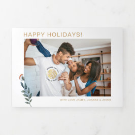 6 Foto Jahr im Review Weihnachts-Newsletter Tri-Fo Dreifach Gefaltete Urlaubskarte