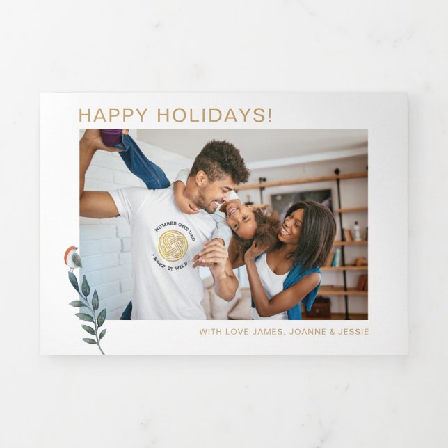 6 Foto Jahr im Review Weihnachts-Newsletter Tri-Fo Dreifach Gefaltete Urlaubskarte (Cover)