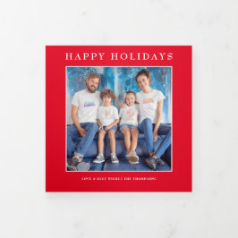 6 Foto Jahr in View Festival Newsletter Square Rot Dreifach Gefaltete Urlaubskarte