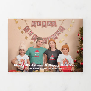 6 Foto Jahr in View Weihnachts-Newsletter kombinie Dreifach Gefaltete Urlaubskarte