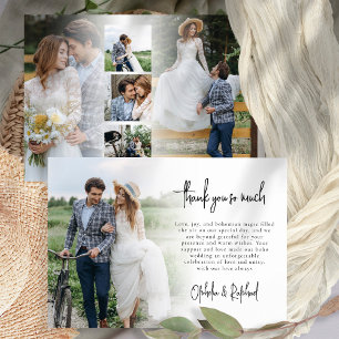 6 Foto Newlyweds Script Boho Wedding Danke Karte