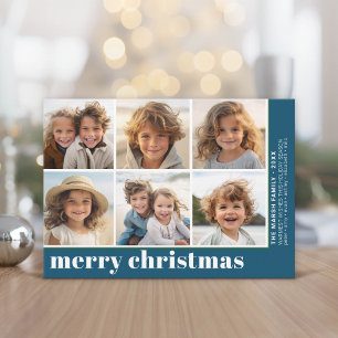 6 Foto-Offset - Frohe Weihnachten - Blau