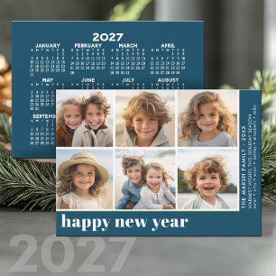 6 Foto-Offset - Neuer Kalender 2027 Feiertagskarte