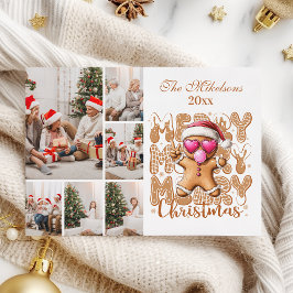 6 Foto Süße Lebkuchen-Weihnachten Feiertagskarte
