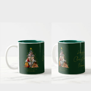 6 Foto-Tannenbaum-Weihnachtsgeschenk Großeltern Zweifarbige Tasse