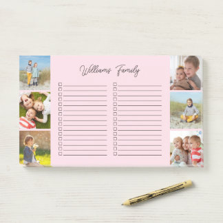 6 Foto- und Familienname-individualisierte liniert Post-it Klebezettel