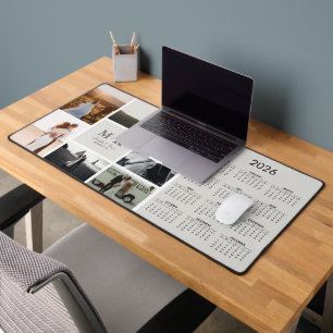 6 Foto Wedding Collage Newlyweds 2026 Kalender Schreibtischunterlage