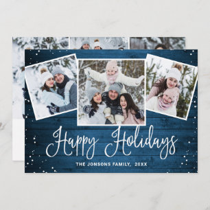 6 FOTO Weihnachten Rustikal Blauer Wald Gruß