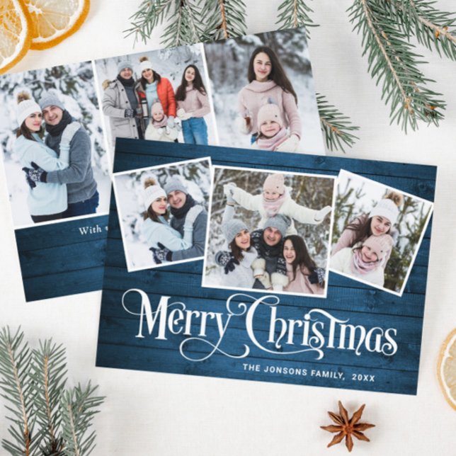 6 FOTO Weihnachten Rustikal Blauer Wald Gruß (Von Creator hochgeladen)