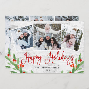 6 FOTO Weihnachten Rustikale Birch Bark Gruß