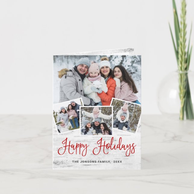 6 FOTO Weihnachten Rustikale Birch Bark Gruß (Vorderseite)