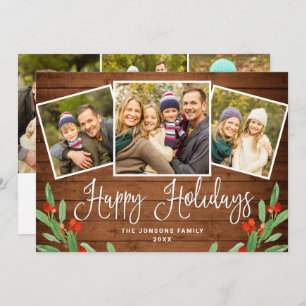 6 FOTO Weihnachten Rustikales Braun Holz Gruß