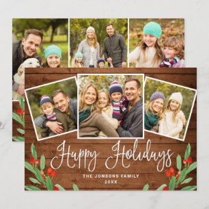 6 FOTO Weihnachten Rustikales Braun Holz Gruß