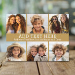 6 FotoCollage 2 Textzeilen — Gold bearbeiten Postkarte<br><div class="desc">Eine Collage von 6 quadratischen Fotos mit 2 Textzeilen, die in der Mitte markiert sind. Fügen Sie "GRANDPA" oder "DADDY" mit dem Foto der Kinder hinzu und machen Sie ein niedliches Medaillon für die Familie. Fügen Sie Ihre Lieblings-Bilder zu dieser lustigen Vorlage. Sie können quadratische Fotos oder beliebige Foto für...</div>