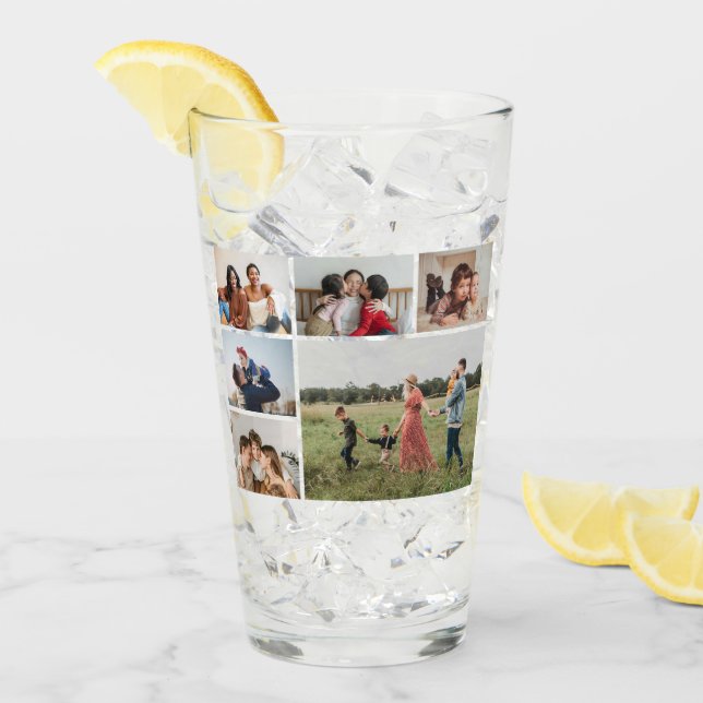 6 FotoCollage - Hintergrundfarbe kann geändert wer Glas (Vorderseite Ice)