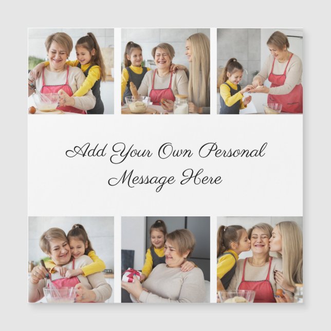 6 Fotocollage Hinzufügen Ihrer Grußkarte Magnetkarte (Vorderseite)