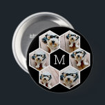 6 FotoCollage in Wabenmuster Schwarz-weiß Button<br><div class="desc">Nutzen Sie Ihre quadratischen Fotos für die besten Ergebnisse! UM DEN HINTERGRUND ZU ÄNDERN - klicken Sie auf den Bereich "Anpassen" oder "Erweitert" und wählen eine Farbe im Farbwähler aus. Fügen Sie Ihre Lieblingsfotos und Schnappschüsse zu diesem Film-Streifen hinzu, um einen lustigen Speicherbewahrer zu erhalten. Ein künstlerischer Weg, um Ihre...</div>