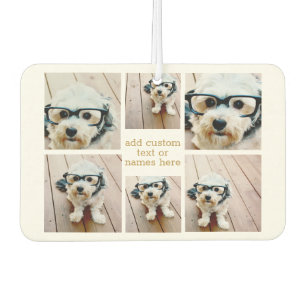 6 FotoCollage Minimalistisch - Gold und Weiß Autolufterfrischer