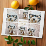 6 FotoCollage Minimalistisch - Gold und Weiß Geschirrtuch<br><div class="desc">Benutzen Sie Ihr Lieblings-Foto oder Ihre Bilder, um Spaß zu haben und mit Freunden zu teilen. Eine Collage von 6 Fotos in einem lustigen Raster mit verschiedenen Größen. Ein einfaches Design mit Snapshots und einem Textblock. Fotos vor dem Hochladen in Quadrate streichen. Klicken Sie zum Anpassen von Fotos oder zum...</div>