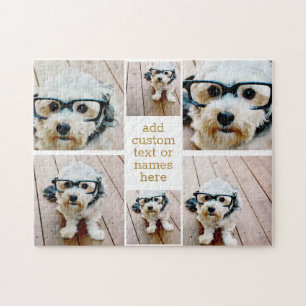 6 FotoCollage Minimalistisch - Gold und Weiß Puzzle