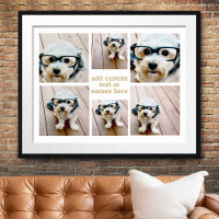 6 FotoCollage Minimalistisch - Gold und Weißgitter