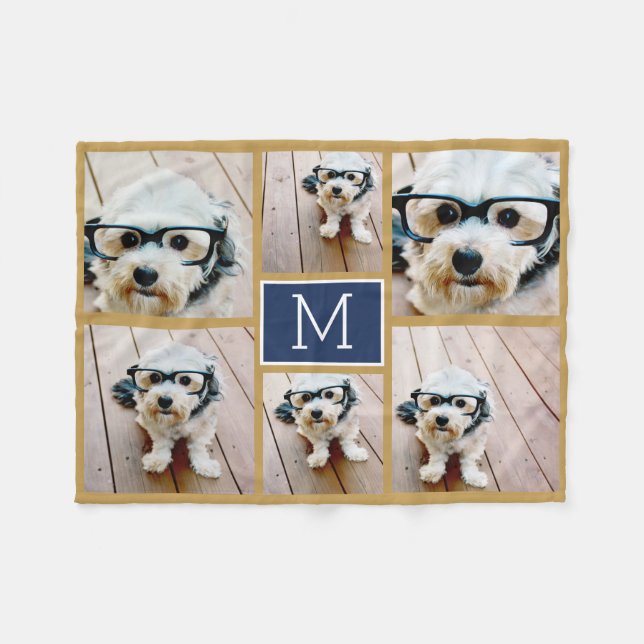 6 FotoCollage Minimalistisch Hinzufügen Ihrer Mong Fleecedecke (Vorderseite (Horizontal))