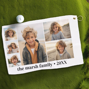 6 FotoCollage mit weißem Hintergrund Golfhandtuch