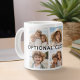 6 FotoCollage Optionaler Text — Farbe bearbeiten Jumbo-Tasse (6 photo personalized coffee mug)