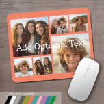 6 FotoCollage Optionaler Text — Farbe bearbeiten Mousepad<br><div class="desc">Fügen Sie Ihre Lieblings-Bilder zu dieser lustigen Vorlage. Sie können quadratische Fotos oder beliebige Foto für dieses Raster verwenden.</div>