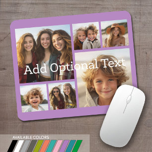 6 FotoCollage Optionaler Text — Farbe bearbeiten Mousepad