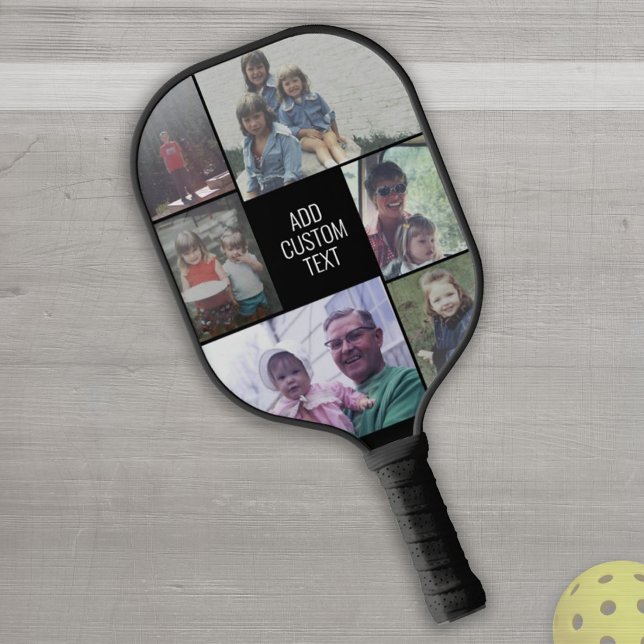 6 FotoCollage - Schwarz - Weiß - Mitte Pickleball Schläger (Von Creator hochgeladen)