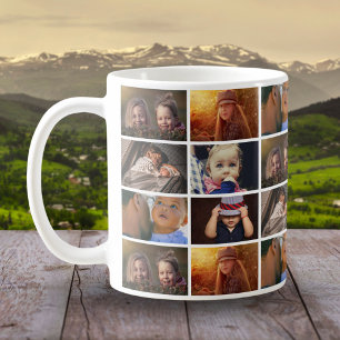 6 Fotos Collage Familienfoto-Muster Kaffeetasse