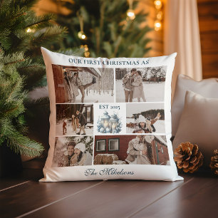 6 Fotos Erstes Weihnachten Zusammen Kissen