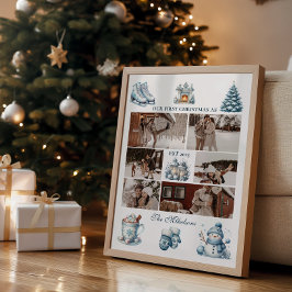 6 Fotos Weihnachten zusammen Poster