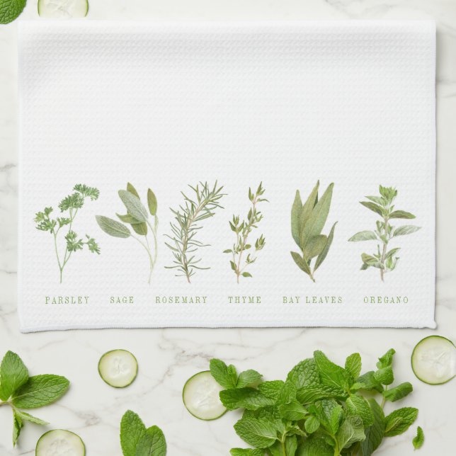 6 FRESH HERBS Küchentücher (Gefaltet)